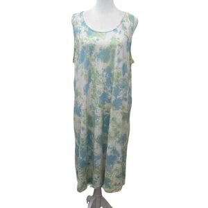 Market & Spruce Tie-Dye Sleeveless Dress. Comfy! Size 1X. Blue, green, white.
